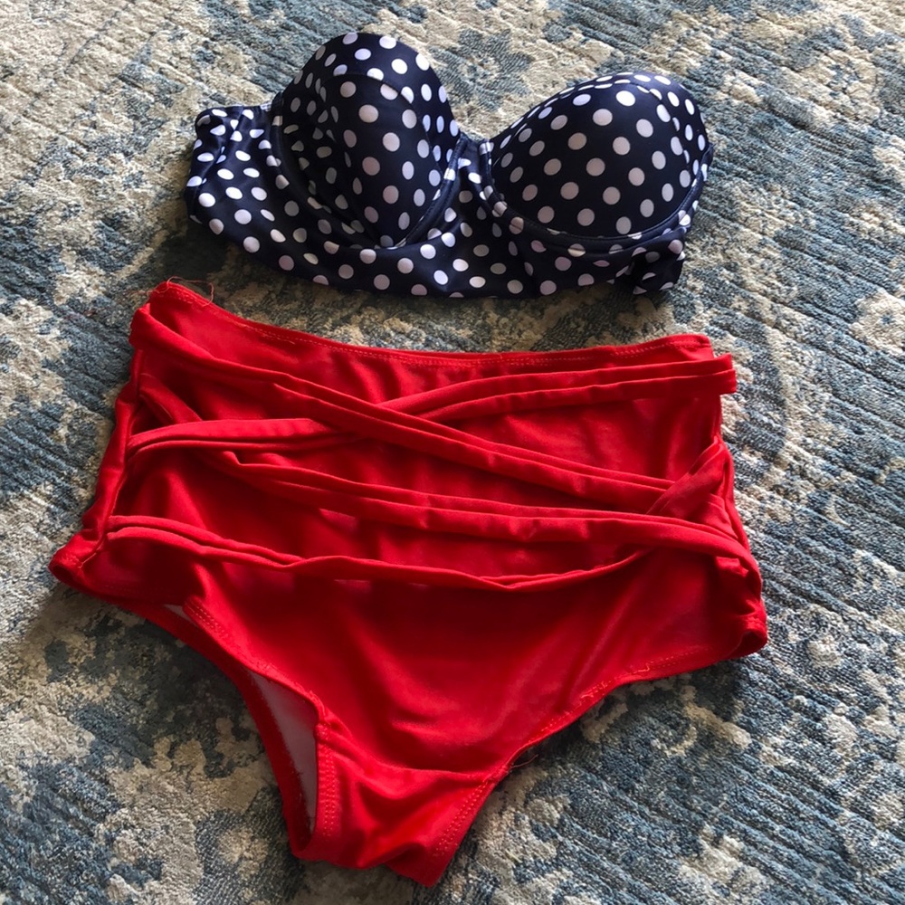 Nautical bathing suit 🌊❤️💙